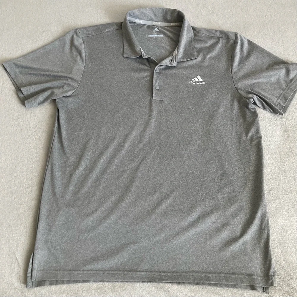3/$35 ADIDAS gray golf shirt